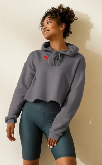 Ladies Bleeding Heart Crop Hoodie