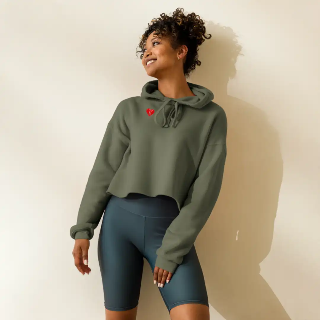 womens-cropped-hoodie-military-green-front-6792b6a1d411b